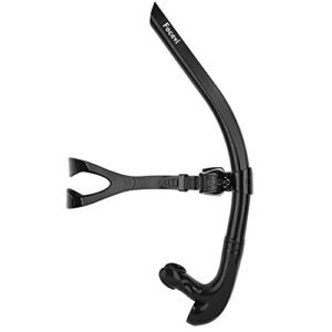 Focevi Swim Snorkel for Lap Swimming,Swimmer Training Diving Snorkeling,Snorkle Center Mount Silicone Mouthpiece One-Way Purge Valve