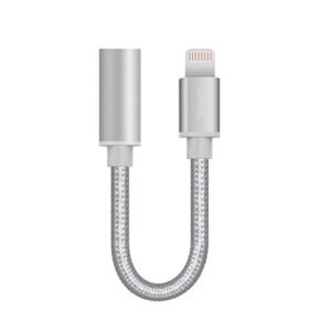 Lightning to 3.5mm Headphone Jack Adapter for iPhone 7/7 Plus, Stouch iPhone 7 Lightning Port to 3.5mm Headphone Cable Adapter Silver Compatible IOS 10.3