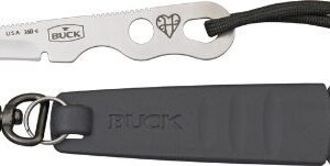Buck Knives 160SSS Smidgen Compact Stainless Steel Defensive Fixed Blade Knife with Sheath