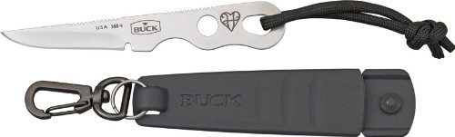 Buck Knives 160SSS Smidgen Compact Stainless Steel Defensive Fixed Blade Knife with Sheath