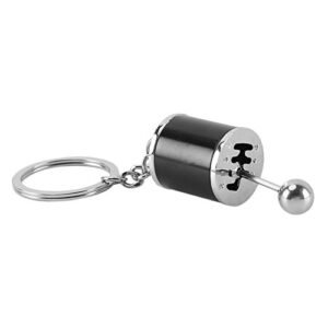 Merssavo 6-Speed Gear Shift Gearbox Shape Pendant Key Chain Ring Jewelry Stick Knob Keyring Keyfob Keychain Black