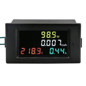 DROK Digital AC Multimeter Voltmeter Ammeter 80-300V 0-100A Watt Power Energy Meter 3000W, Voltage Ampere Active Power Energy Meter Monitor Color LCD Display
