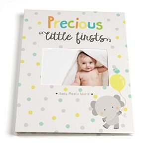 Baby Memory Book for First Five Years, Record Your Child s Development in a Keepsake Journal, For Boys and Girls, Modern Photo Album and Baby Shower Guestbook, 9 Inch x 11.5 Inch Cover