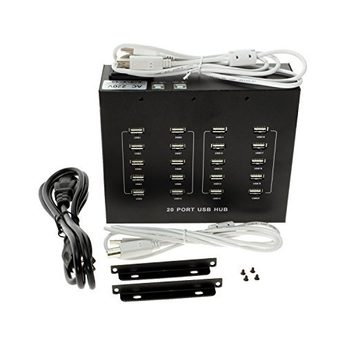 USBGear 20-Port USB 2.0 Hub - Box Style with Internal Power Supply