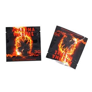 100 pcs Customized Printed Bags Mylar Aluminum Foil Zip Lock Pouch Food Storage Moisture Proof Keep Aroma Bags (8.5x10cm(3.35"x3.94") (3g), Alabama)