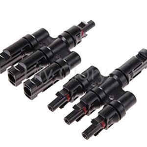 LilyGlory One Female to Three Male (F/MMM) and One Male to Three Female (M/FFF) MC4 Solar Panel Branch Cable Connectors In Pair