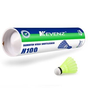 12 Counts Kevenz Training Sport Feather Shuttlecocks Badminton Ball Game (Yellow,Nylon)