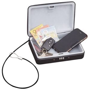 SEPOX Outdoor Portable Steel Safe Locking Case Storage Cabinet for Handguns, Small Items, with Customizable Combination Lock