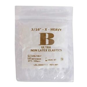 Elastics Orthodontic Bands Latex Free 3/16 6.5Oz X-Heavy Close The Gap in Your Teeth
