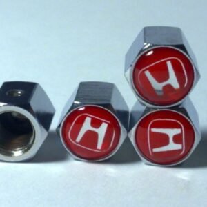 Red Honda Anti-theft Car Wheel Tire Valve Stem Caps