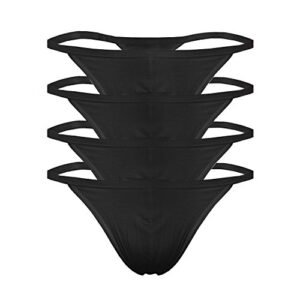ONEFIT Men Sexy Underpants Thong Bikinis Stretch G-String Lingerie 4 Pack Black