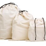 Set of 3 Cotton Breathable Dust-proof Drawstring Storage Pouch Multi-functional Bag (Beige)