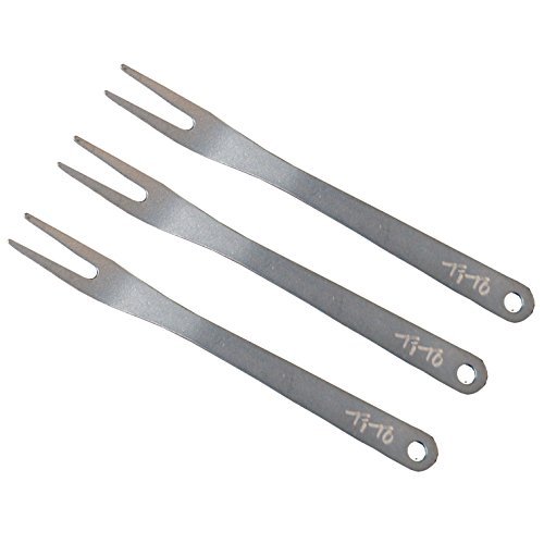 TiTo Titanium Fruit Fork Cake Fork Ultralight Cocktail Fork with 3pcs in a Pack