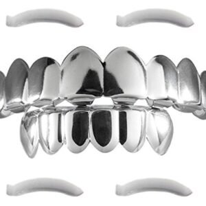 24K White Gold Plated 8 Tooth Set