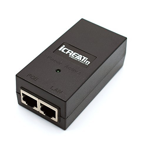 iCreatin 48V POE Injector Adapter Power supply,10/100Mbps IEEE 802.3af Compliant, Up to 100M (328 Feet), for Most Cisco / Polycom / Aastra Phones and more