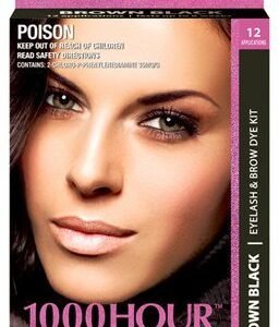 1000 Hour Eyelash & Brow Dye / Tint Kit Permanent Mascara (Brown Black)