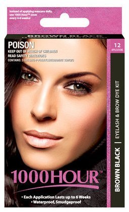 1000 Hour Eyelash & Brow Dye / Tint Kit Permanent Mascara (Brown Black)
