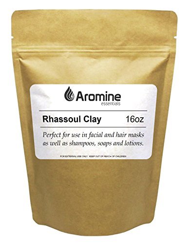 Rhassoul Clay (Ghassoul) Powder - 16oz (1 lb) - Natural Face Mask and Skin Care, Detoxifying and Rejuvenating Moroccan Clay