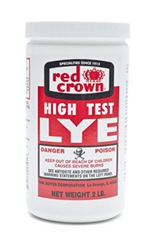 RED CROWN High Test Lye for Making Award-Winning Handcrafted Soaps 2 lb. (1, Non-Food Grade)