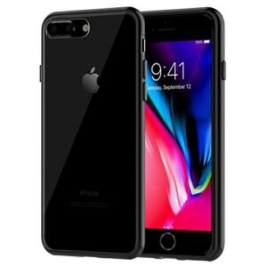 JETech Apple iPhone 7 Plus Case, iPhone 8 Plus Compatible, 5.5" Shock-Absorption Cover Bumper Anti-Scratch Clear Back (Black)