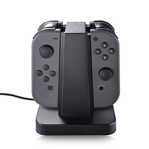 Nintendo Switch Joy Con Charger Dock, 4 in 1 Charging Stand with LED indication