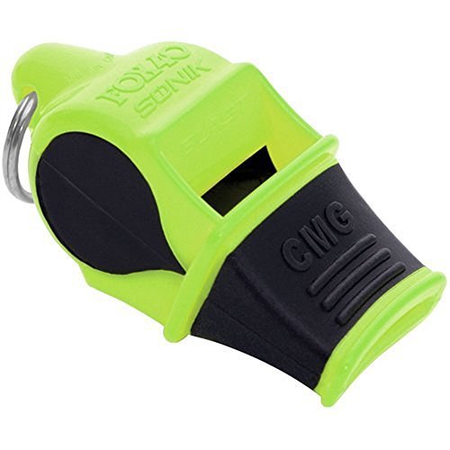 FOX 40 Sonik Blast CMG Whistle Multicoloured Neon-Yellow / Black with Breakaway Cord