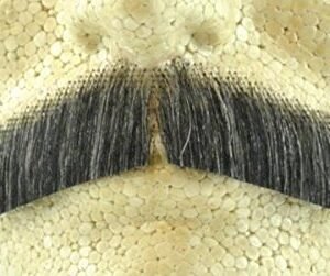 Gentleman Moustache DARK GREY - 100% Human Hair - no. 2011 - REALISTIC! Perfect for Theater - Reusable!