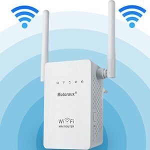 Motoraux Mini Wi-Fi Range Extender with Four Modes,wifi Repeater Supports Router,AP,repeater and WISP Mode Backward Compatible with 802.11b/g Product