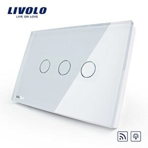 LIVOLO White US/AU Standard 3 Gang 1 Way Remote & Dimmer Touch Switch(No Remote Controller) AC 110-220,C303DR-81