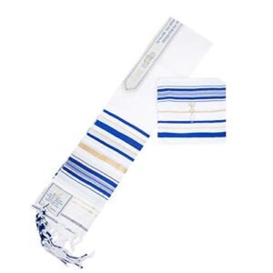 New Covenant Christian Sign Messianic Seal Prayer Shawl Talit / Talis Hebrew English 72"*22" with Matching Bag by Jerusalem