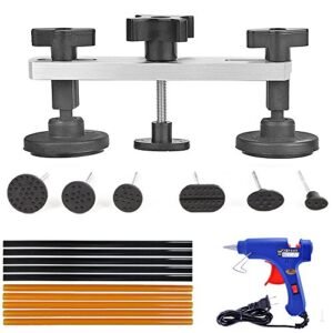 Gliston Pops-a-dent Bridge Dent Puller Kits with 10pcs Glue Sticks Hot Melt Glue Gun PDR Tools (Silver)