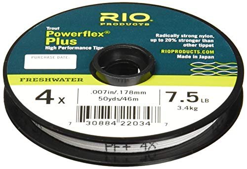 Rio Fly Fishing Tippet Powerflex Plus 4X Tippet 50Yd Fishing Line, Clear