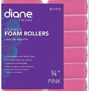 Diane Foam Rollers, Pink, 3/4", 12/bag