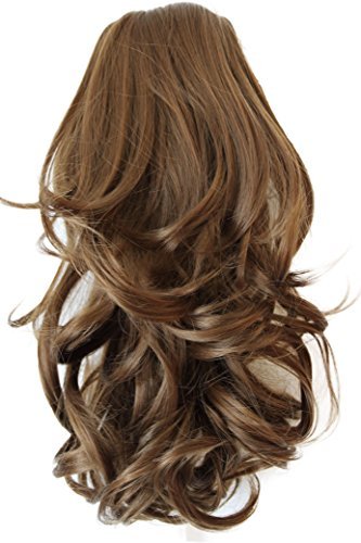 PRETTYSHOP 14"Hair Piece Ponytail Extension Straight Light Curled Nature Looking Heat-Resisting Different Colors (medium brown H85_12)