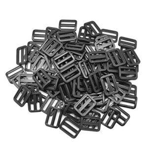 Dreamtop 100 Pieces 1 Inch Triglide Slides Plastic Slide Buckles Webbing Slides for Fasteners Strap Backpack Bag