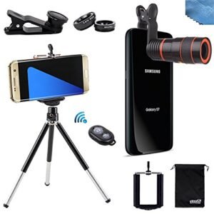 EEEKit 4in1 Photo Kit for Samsung Galaxy S7 S7 Edge iPhone 6S Plus SE,Tripod,8X Telescope Lens,Bluetooth Remote Control,Marco Wide Angle FishEye Lens