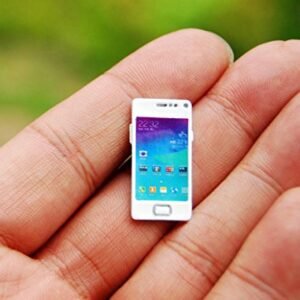 1/12 Scale Dollhouse Miniature Metal Silver Cell Phone with Pen Model Classic Toys
