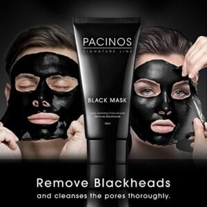 Pacinos Blackhead Remover Deep Cleansing Peel Off Black Mask Active Charcoal Tearing Charcoal Masque, 1.76 oz.