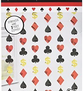 Amscan Casino String Hanging Party Decoration (Pack of 6), Multicolor, 7
