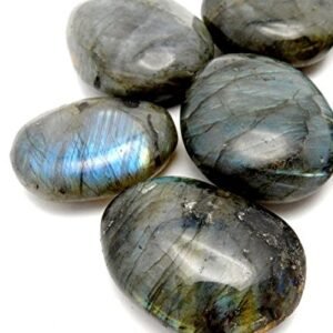 LABRADORITE PALM STONE Crystal Healing Gemstone Worry Therapy Smooth Soap Shape