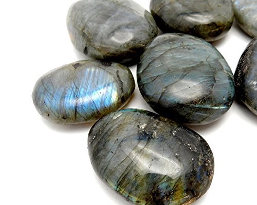 LABRADORITE PALM STONE Crystal Healing Gemstone Worry Therapy Smooth Soap Shape