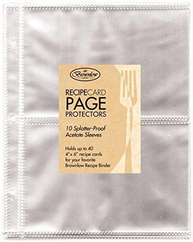 Brownlow Gifts Universal Recipe Card Refill Sheets, Clear