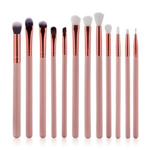 Snowfoller 12Pcs Cosmetic Tool Set Eyebrow Eyeshadow Brush Makeup Brush Sets Kits Tools