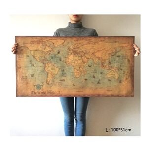 Vintage Style World Map Retro Paper