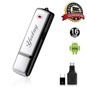 Mini Voice Recorder-USB Flash Drive Portable 16GB/180 Hrs Storage- Digital Audio Recording Device, USB with Clear Microphone-One Button Recording