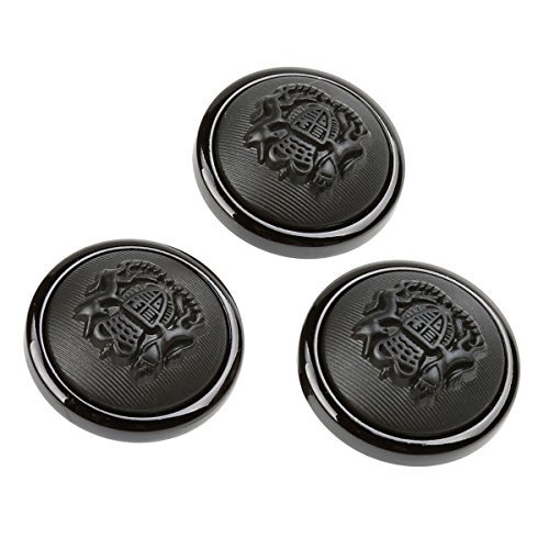 COTOWIN Pack of 10 Gun Black Metal Sewing Buttons 23mm
