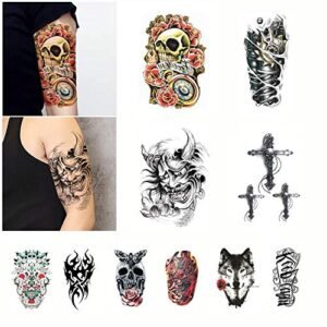 Honch Temporary Tattoo Stickers Semi Permanent Inkbox Tattoo 10 Sheets for Men Women