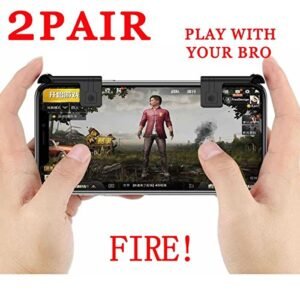 PUBG Mobile Game Controller Autra Fire Button and Aim Key Joystick Shooter Control Gaming Gun Trigger for Rules of Survival, Sensitive Shoot iPhone,Sumsung Galaxy,Android,iOS (2 Pair)
