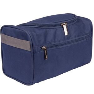 TravelMore Hanging Travel Toiletry Bag Organizer & Dopp Kit for Travel Accessories Toiletries Shaving & Makeup (Blue)