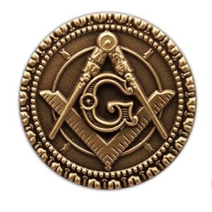 Masonic Exchange Antique Brass Lapel Pin